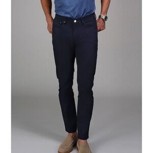 NWT Collars & Co Mens CEO Chino Five Pocket Stretch Pants‎ 40x32 Navy Blue